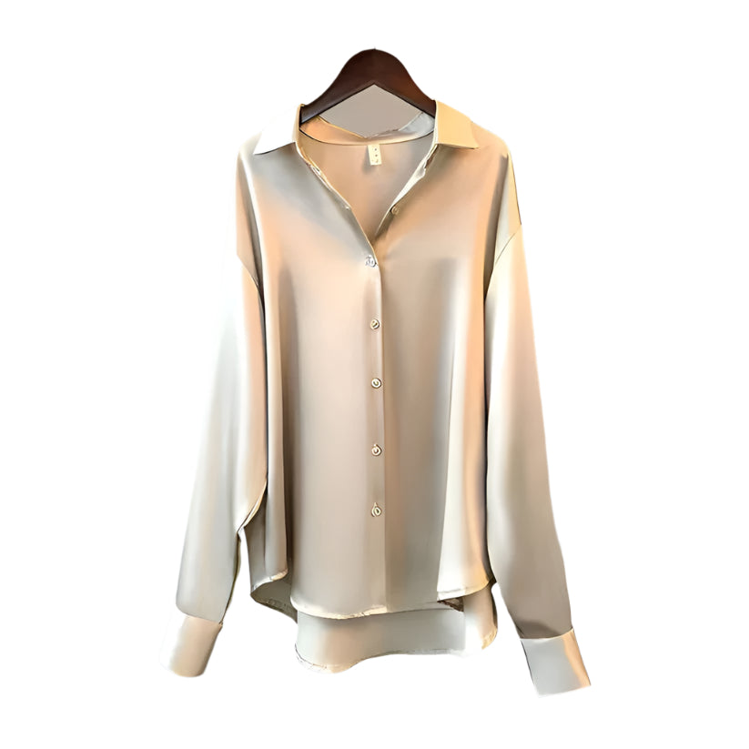 Damen Seidenbluse mit langen Ärmeln 0
