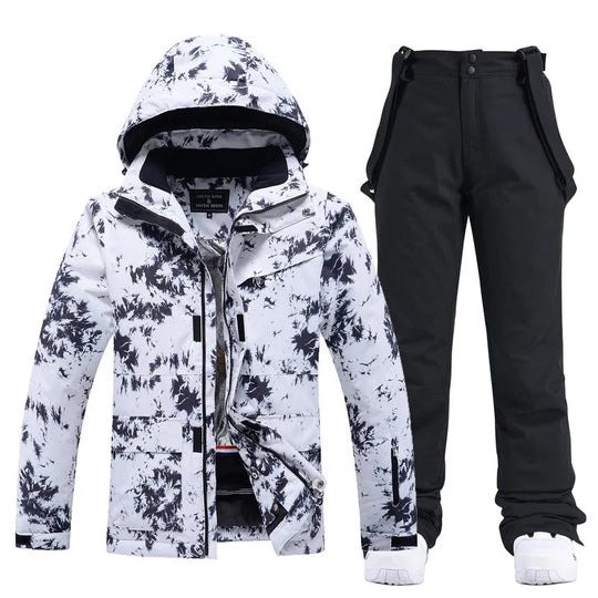 Damen Skianzug Winter Zweiteilig mit Kapuze und Trägerhose 10