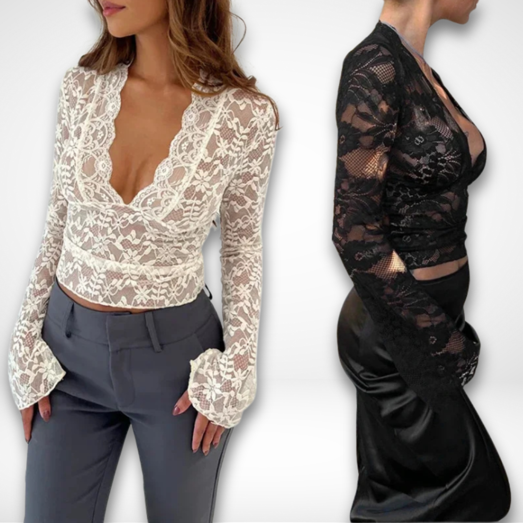 Damen Spitzenoberteil Elegantes Design Spitzenmaterial 1