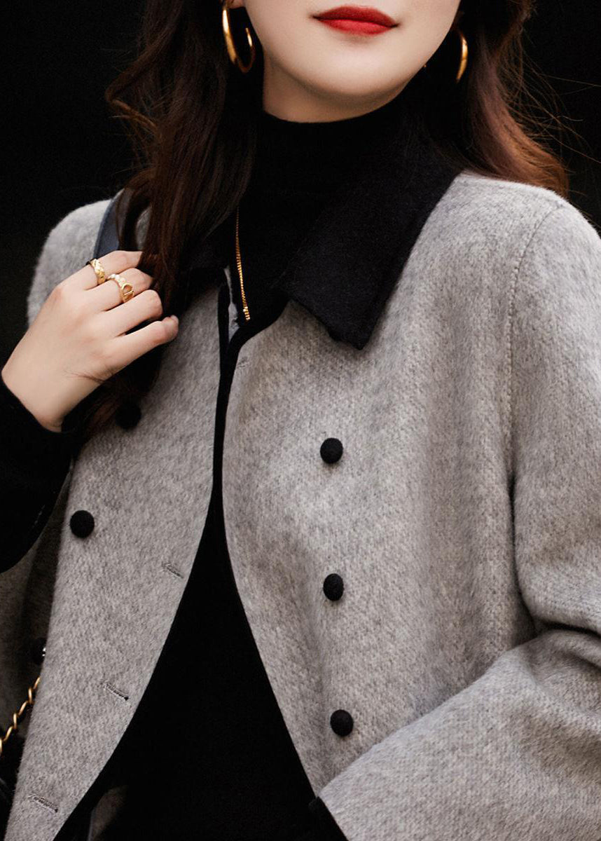 Damen Trenchcoat Zweireihig im Patchwork-Stil für Herbstmode 3