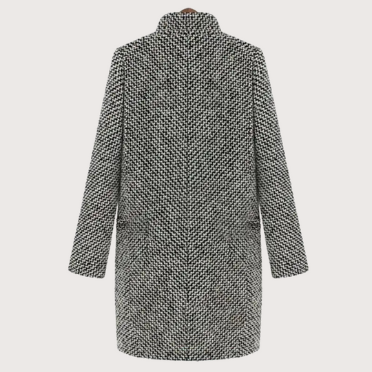 Damen Woll Wintermantel Eleganter Hahnentritt 4