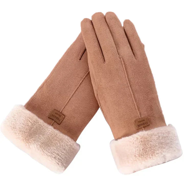Damenhandschuhe Winterstil Wildleder 1