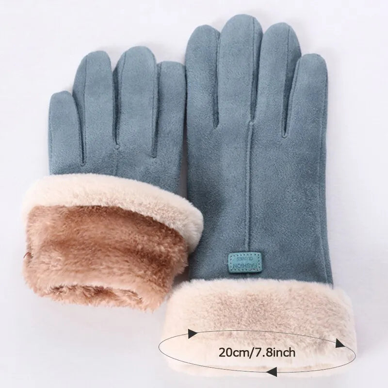 Damenhandschuhe Winterstil Wildleder 5
