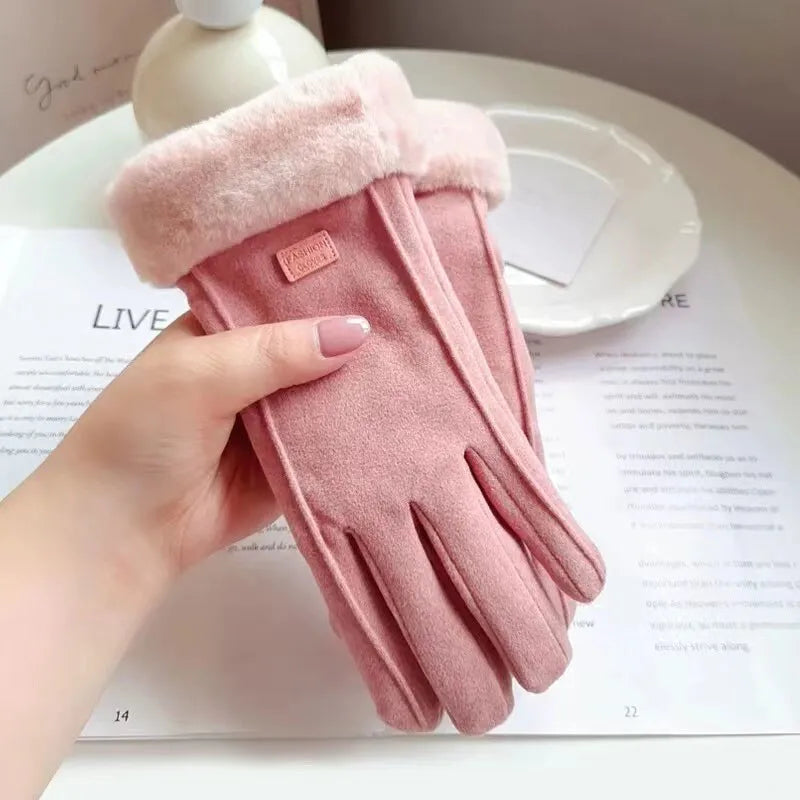 Damenhandschuhe Winterstil Wildleder 6