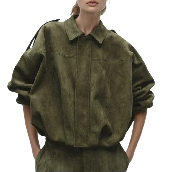 Damenjacke Bomber Stil Übergröße mit Reißverschluss für Lässige Outfits 0