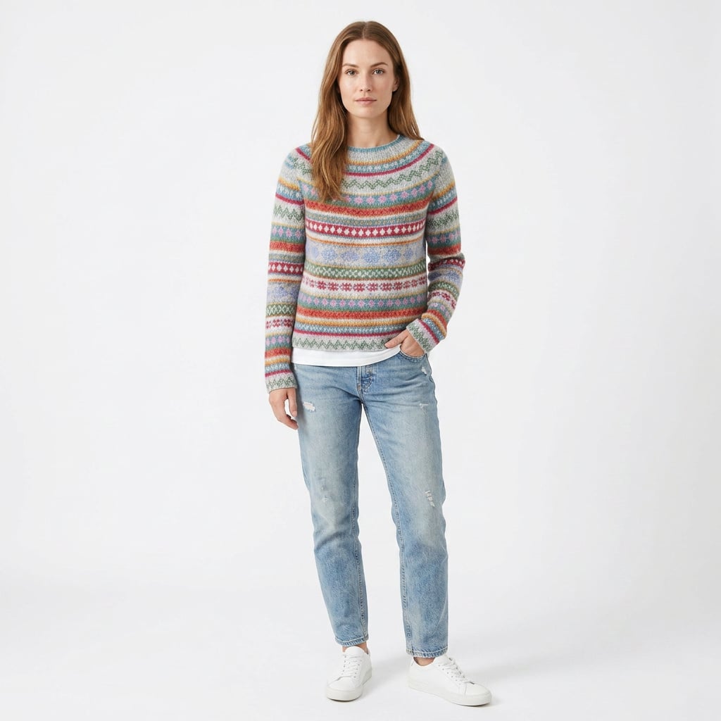 Damenpullover Vintage-Stil Warm für Herbst und Winter 2