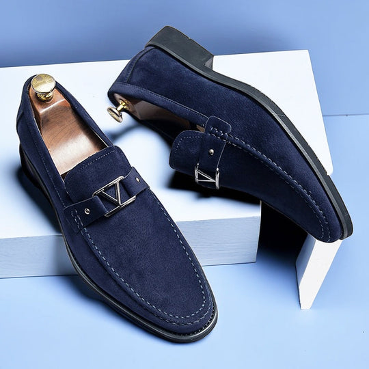 Herren Slipper Klassisch aus Leder, Bequeme Loafer für Alltag und besondere Anlässe 1
