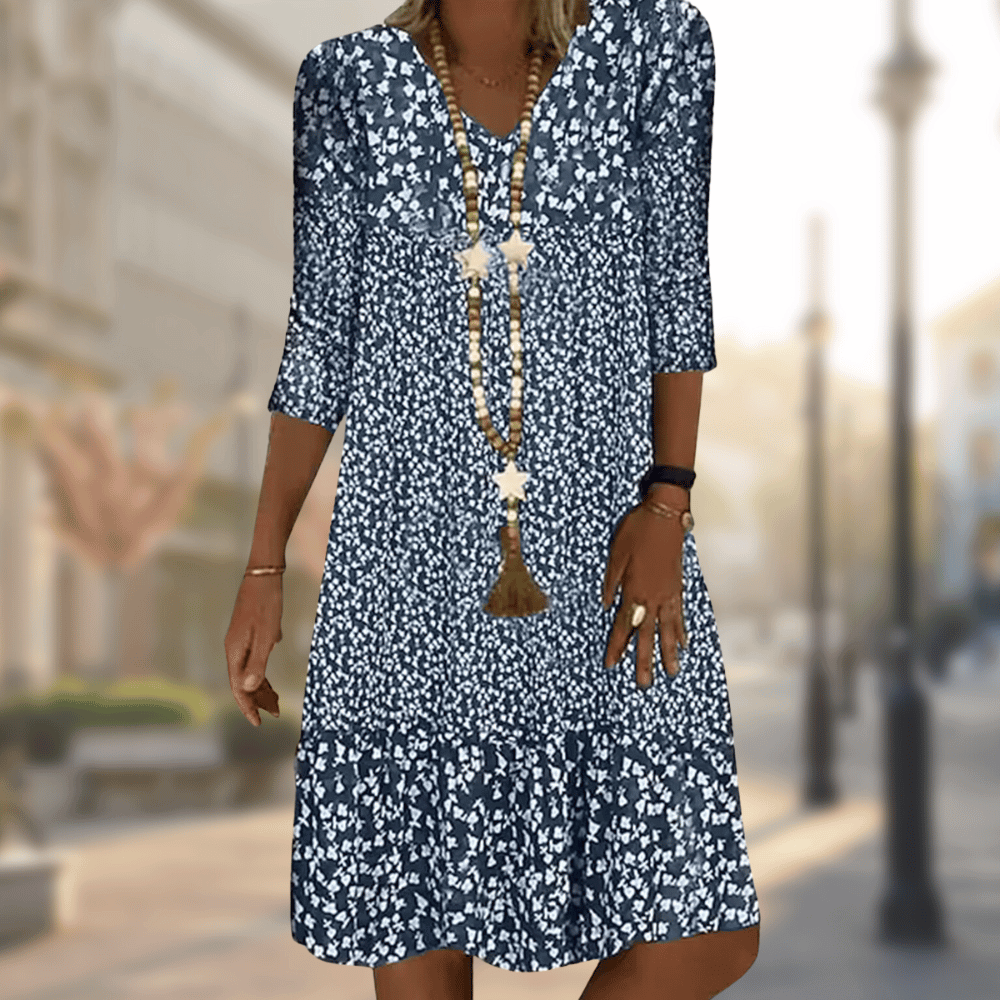 Damen Kleid Elegantes Sommerkleid Baumwolle Polyester-1