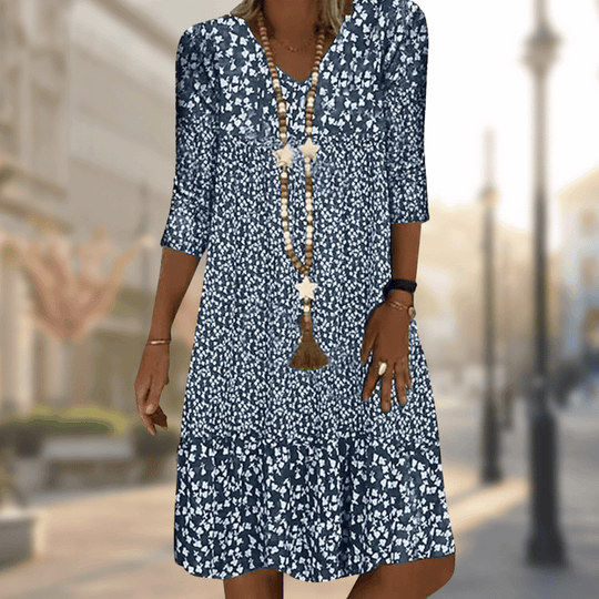 Damen Kleid Elegantes Sommerkleid Baumwolle Polyester-1