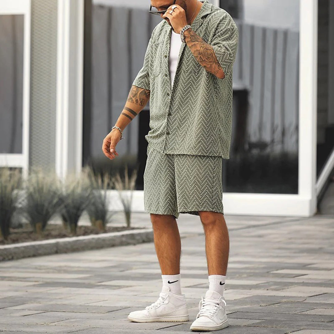 Herren Set Lässiger Stil Zwei-Teiliges Set Hochwertiges Material 3