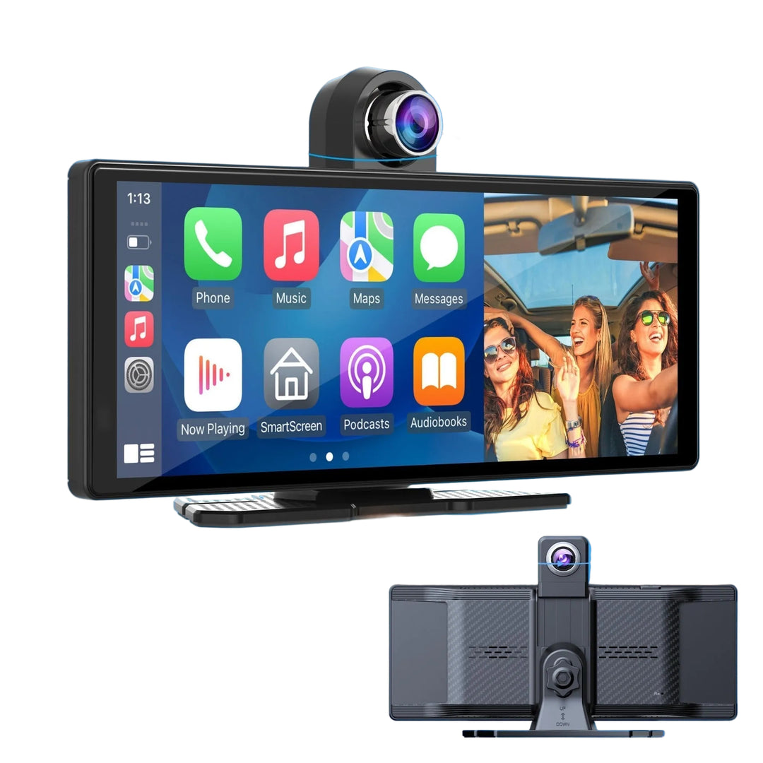 Drahtloses Auto-Display mit CarPlay und Android Auto, HD 26 cm, 4K-Dashcam, Rückfahrkamera 0