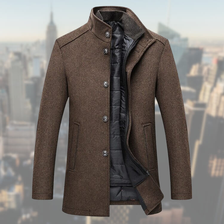 Herren Wintermantel Mit Weste Eleganter Stil Hochwertiger Stoff-1