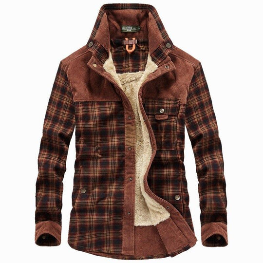 Flanell-Karierte Winterjacke