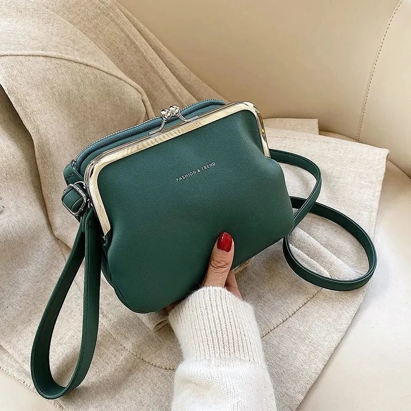Damen Handtasche Casual Hochwertiges Kunstleder mit Praktischem Clip 1