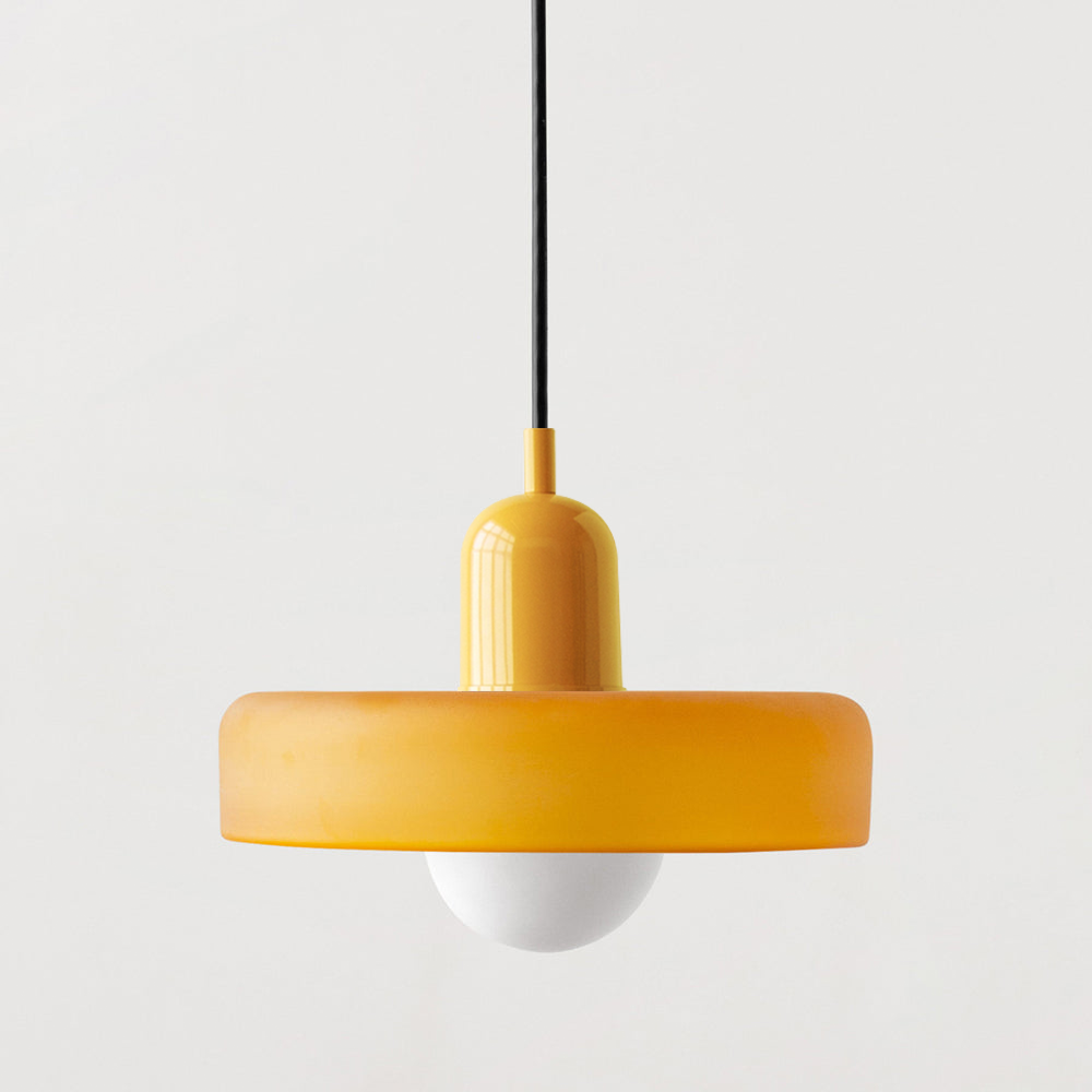 Hängelampe aus buntem Glas im modernen Design 15