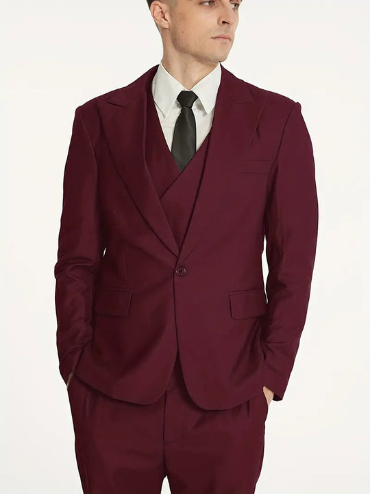 Herren Anzug Set 3-teilig Blazer, Weste und Hosen für Business und Freizeit 4