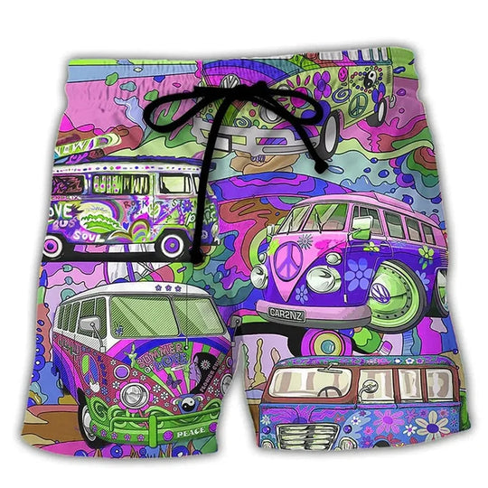 Herren Badehose Graffiti Design Sommer Shorts 4