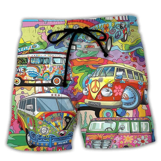 Herren Badehose Graffiti Design Sommer Shorts 5