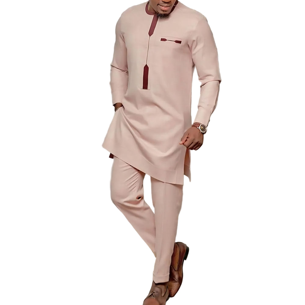 Herren Dashiki Set Modernes Design Asymmetrischer Schnitt 1