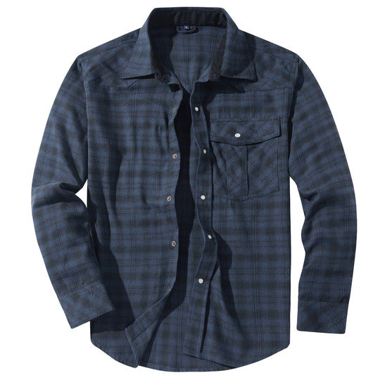 Herren Flanellhemd Klassisch Gemustert Baumwolle-Polyester-Mischung 2