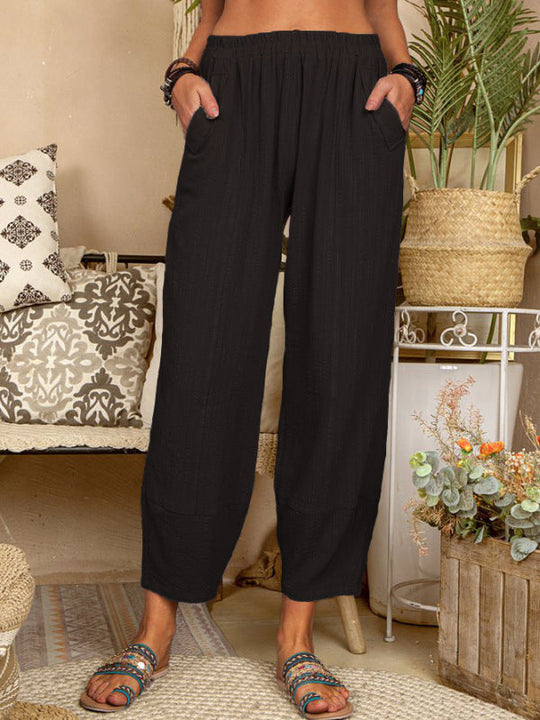 Herren Harem Pants Lockere Passform Baumwolle-Leinen-Mischung 10