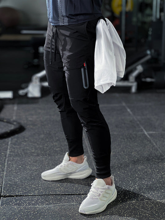 Herren Jogginghose Sportlich mit Elastischem Bund und Funktionalen Reißverschlüssen 3