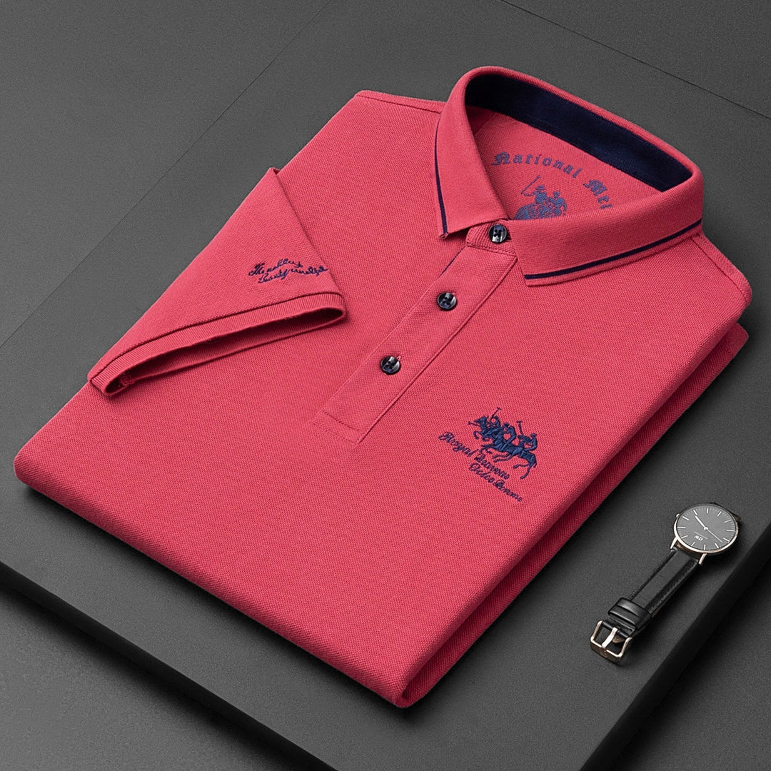 Herren Polo Shirt Klassischer Schnitt Mit Gesticktem Detail Aus Weichem Material 7