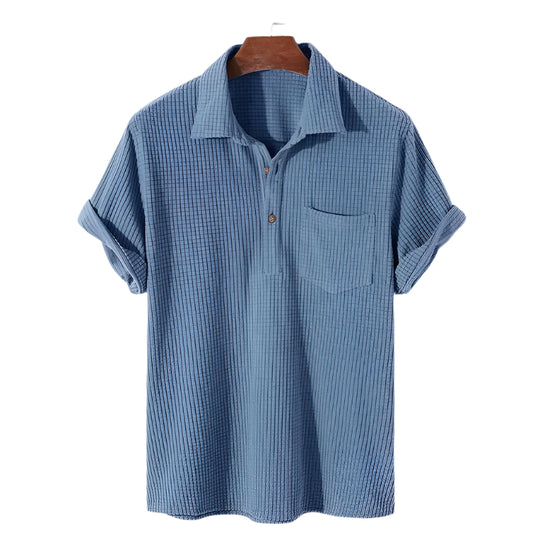 Herren Polo Shirt Waffelmuster Baumwolle 0