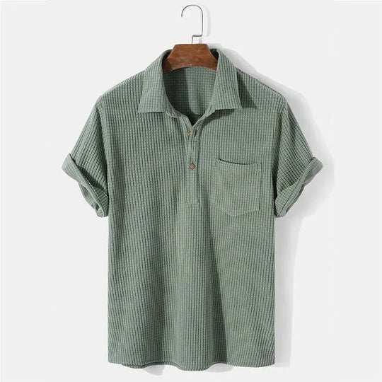 Herren Polo Shirt Waffelmuster Baumwolle 1