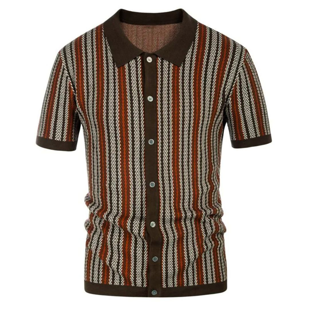 Herren Polohemd Chevron Mit Knopfleiste 4