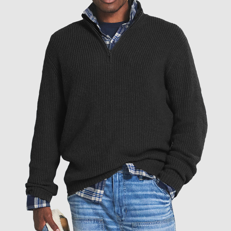 Herren Pullover aus Kaschmir mit Reißverschluss 1