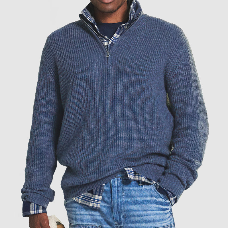Herren Pullover aus Kaschmir mit Reißverschluss 6