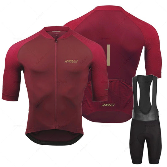Herren Radsport Trikot Set Langarm Atmungsaktiv 3