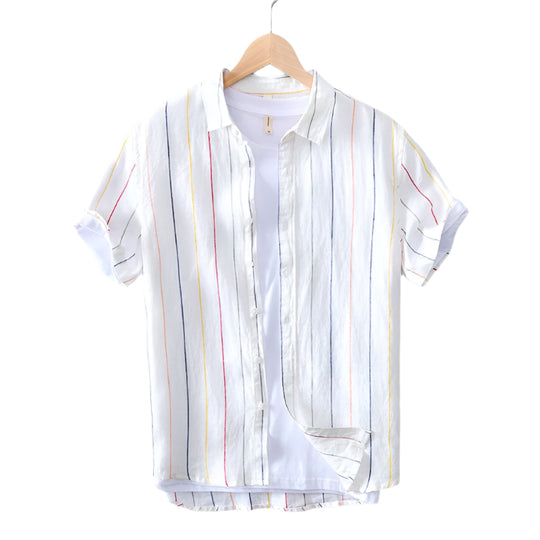Herren Sommerhemd Premium Baumwolle Leinenmix 0