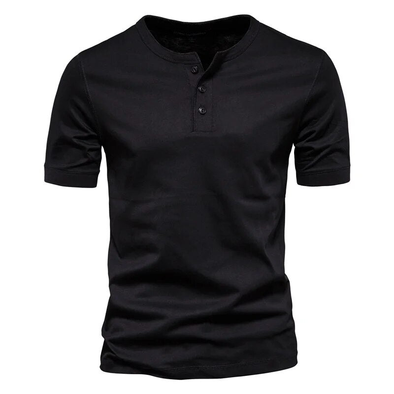 Herren T-Shirt mit Kragen Baumwolle Atmungsaktiv Casual 1