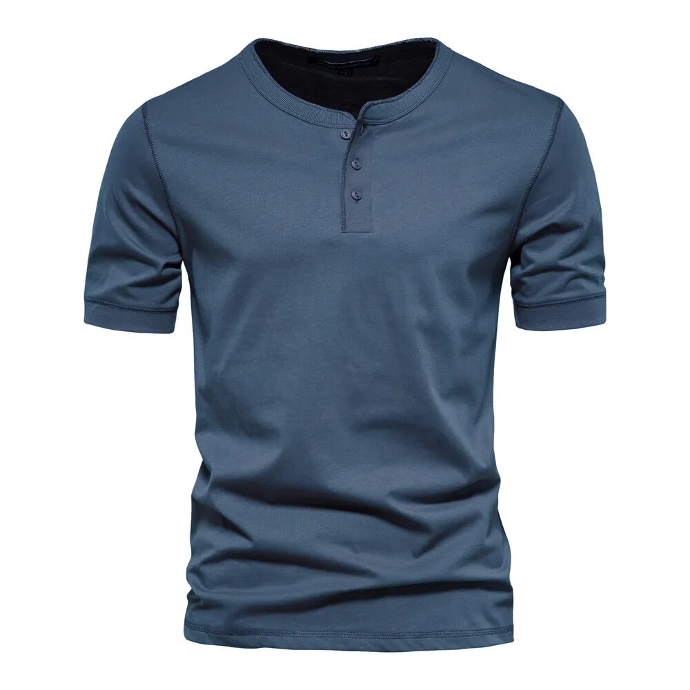 Herren T-Shirt mit Kragen Baumwolle Atmungsaktiv Casual 4