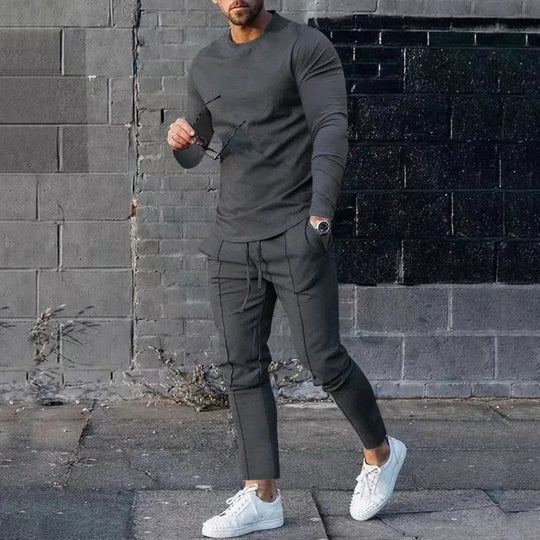 Herren Trainingsanzug Langarm Polyester Sportanzug für Aktive 4