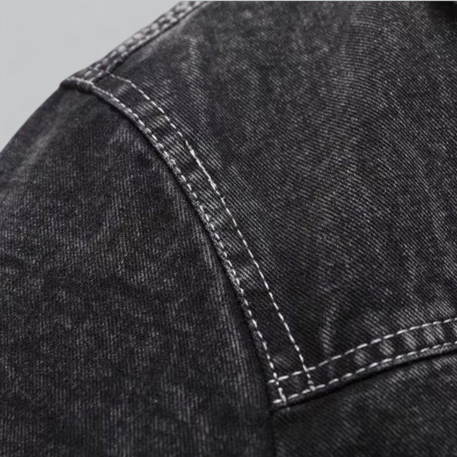 Herrenjacke Denim Stil mit Fleece-Futter für Wintermode 3