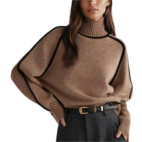 Hochwertiger Kaschmir Pullover Damen Turtleneck Eleganter Stil Warmer Pullover 0