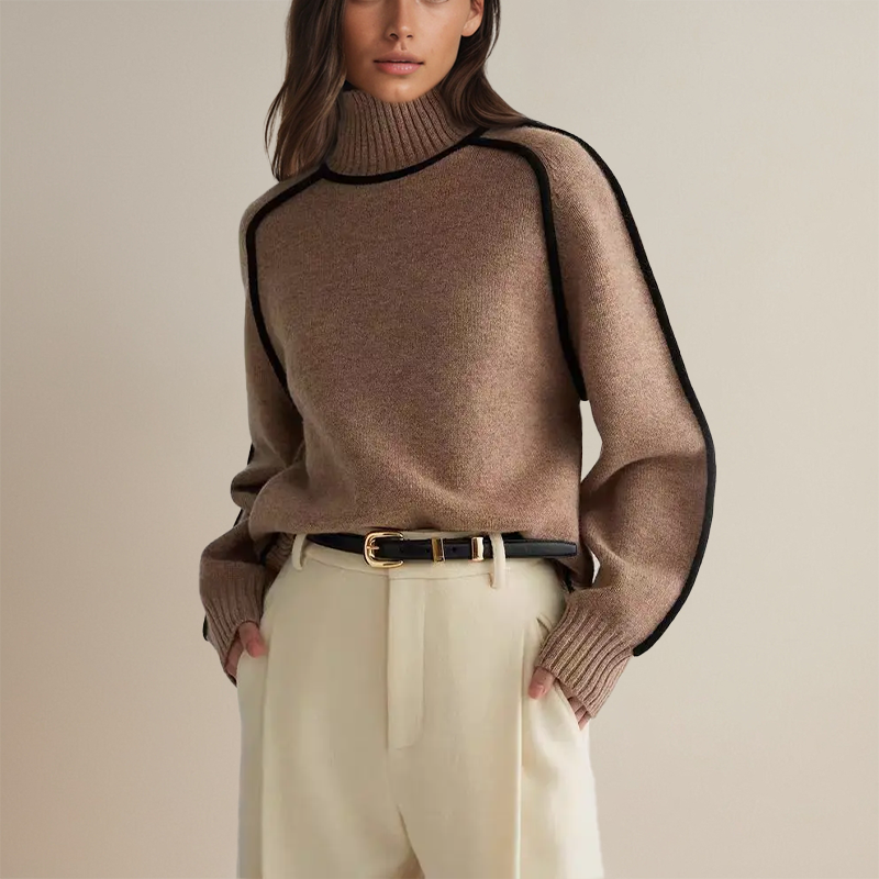 Hochwertiger Kaschmir Pullover Damen Turtleneck Eleganter Stil Warmer Pullover 2
