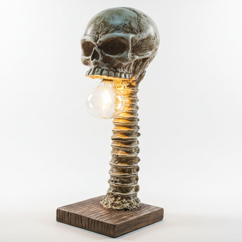 Horror Lampe Totenkopf mit Wirbelsäule 6