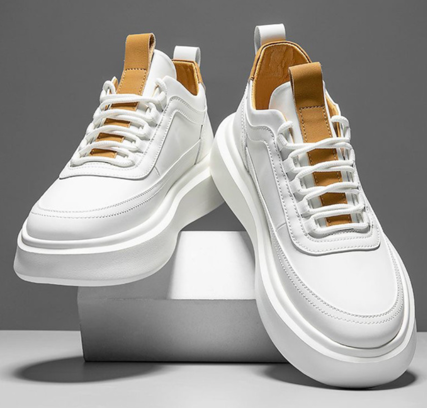 Herren Sneakers Trendy Weiß Hochwertiges Material-1