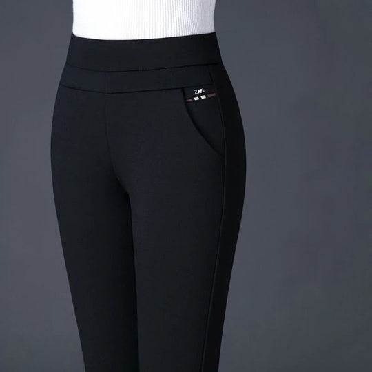 Damenhose Hohe Taille Atmungsaktives Material Stoffhose für Vielseitige Anlässe 1