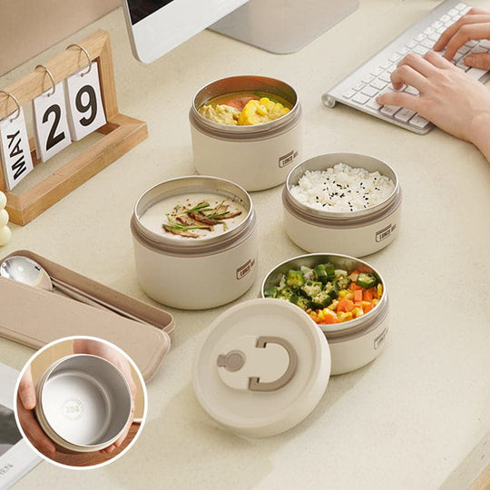 Isolierte Lunchbox für Warme Mahlzeiten Unterwegs mit Tragetasche 8