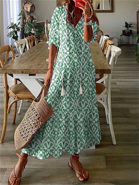 Variant image for Damen Maxi Kleid Luftig Baumwolle Sommerkleider-15