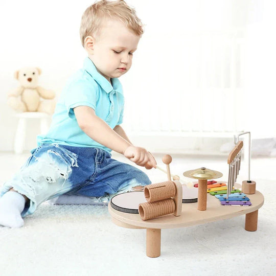 Kinder Musikstation Kreatives Musikspielzeug mit Xylofon und Trommeln 1