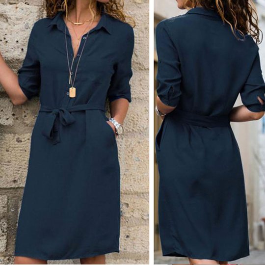 Variant image for Damen Kleid Elegantes Sommerkleid Hochwertiger Stoff-1