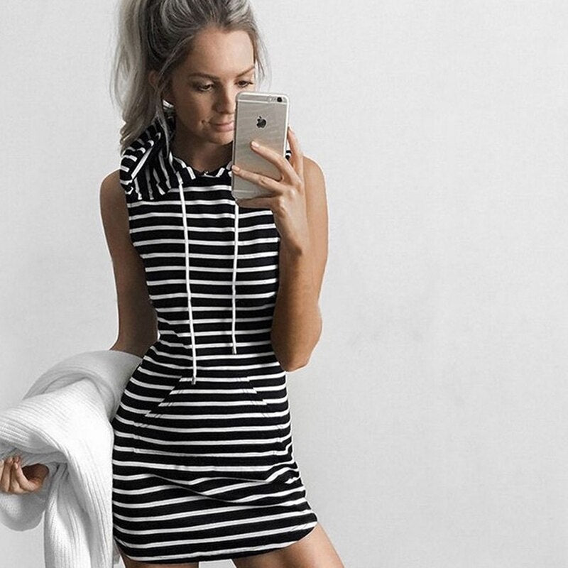 Lässiges Ärmelloses Minikleid