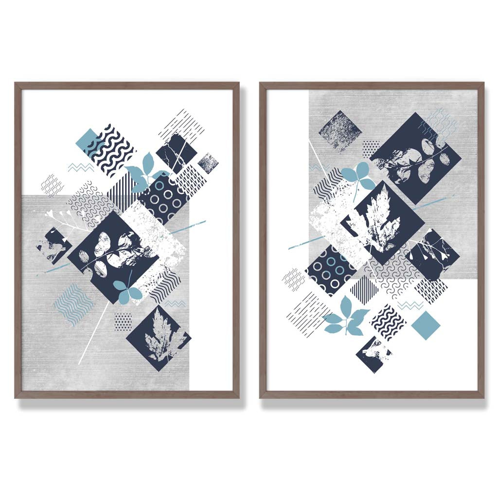 Mixed-Media Blumenrahmen Set mit 2 Kunstdrucken 7