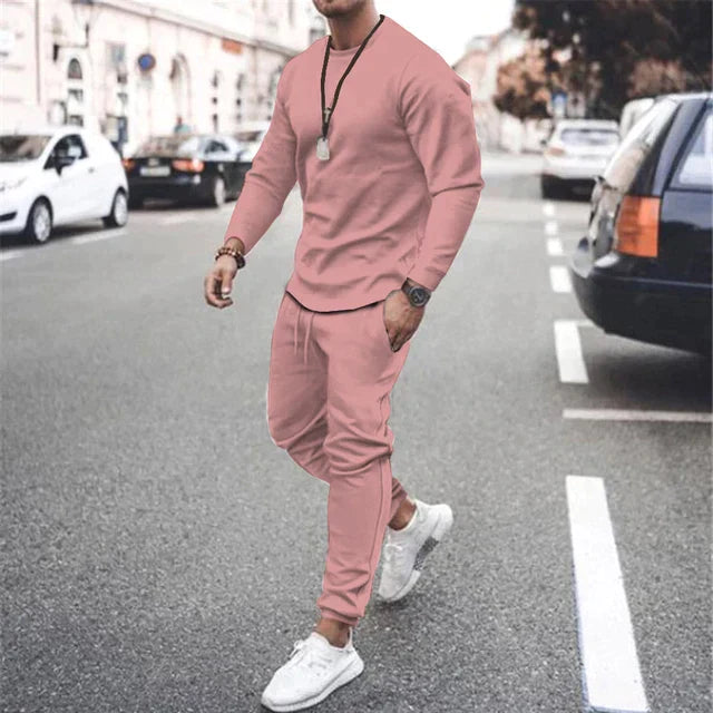Herren Set Bequem Langarmshirt und Hose Baumwolle 6